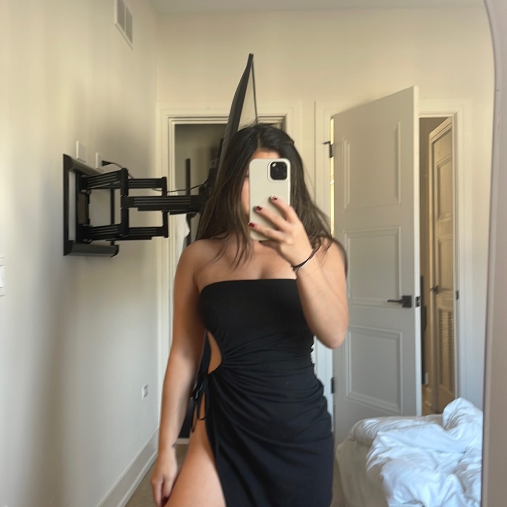 Never worn mini black cutout dress